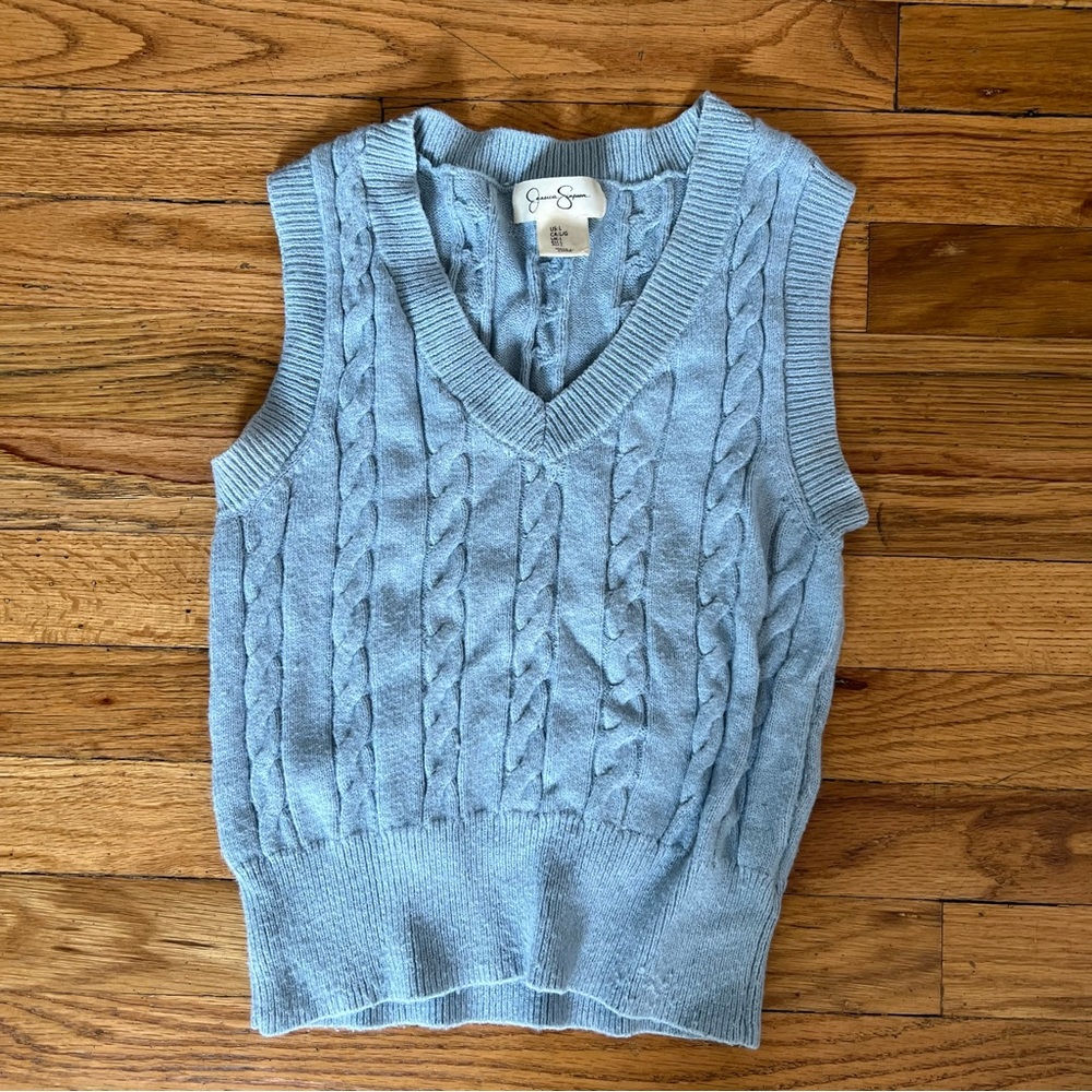 JESSICA SIMPSON LIGHT BABY BLUE SWEATER VEST
